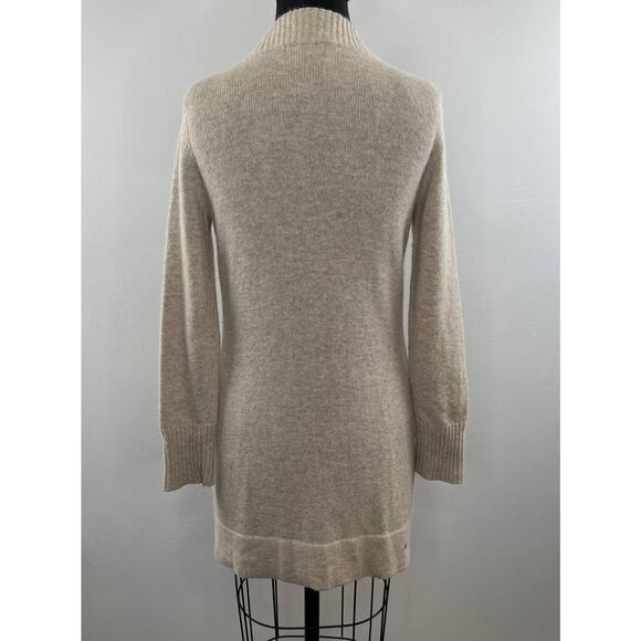 CYNTHIA ROWLEY Cream Beige Angora Wool Blend Full Zip Long Cardigan Sweater M - Picture 5 of 7